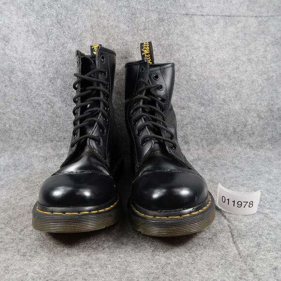Dr Martens Shoes Womens 7 Boots Combat Classic Black 1460W 8 Eye Lace Up Chunky - Picture 2 of 16